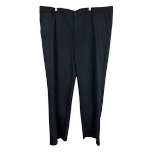 Base Level Curvy Black One Button Classic Plus Size Straight Leg Pants 20W